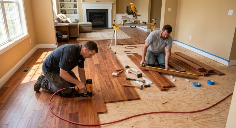 Cherry Floor Installation in Attleboro, MA