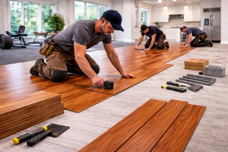 Cherry Floor Installation in Canton, MA