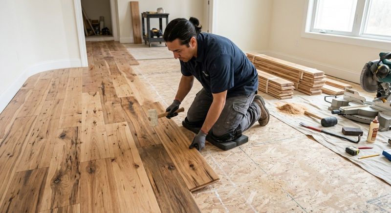 Hickory Floor Installation in Framingham, MA