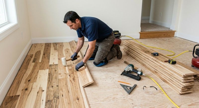 Hickory Floor Installation in Framingham, MA